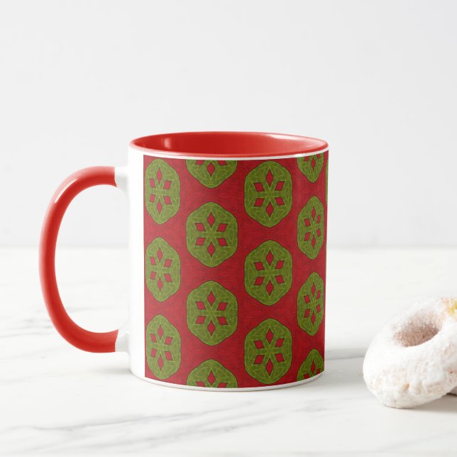 Christmas Cookie Pattern Mug (With Donut)