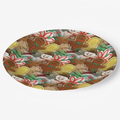 Christmas Cookie Pattern Paper Plates