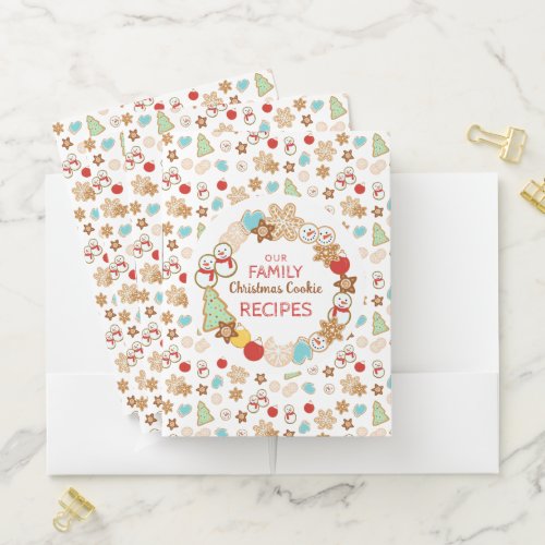 Christmas Cookie Patterned Holiday RecipeS Pocket Folder Christmas Cookie Patterned Holiday RecipeS Pocket Folder