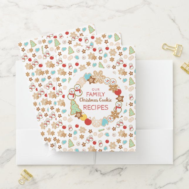 Christmas Cookie Patterned Holiday RecipeS Pocket Folder (In Situ)