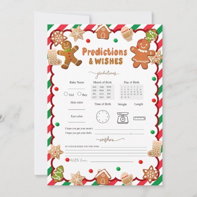 Christmas Cookie Prediction & wishes cards (Front)