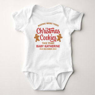 Christmas Cookie Pregnancy Announcement Baby Bodysuit