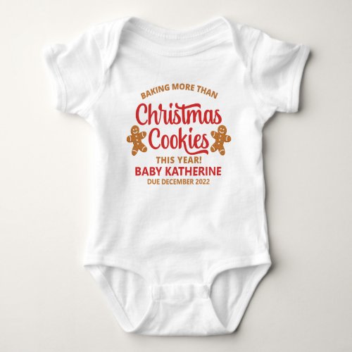 Christmas Cookie Pregnancy Announcement Baby Bodysuit