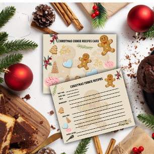 Christmas Cookie Recipe Card Holiday Baking