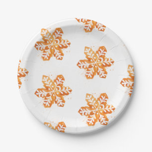 Christmas Cookie Snowflake Gingerbread Paper Plates