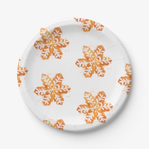 Christmas Cookie Snowflake Gingerbread Paper Plates