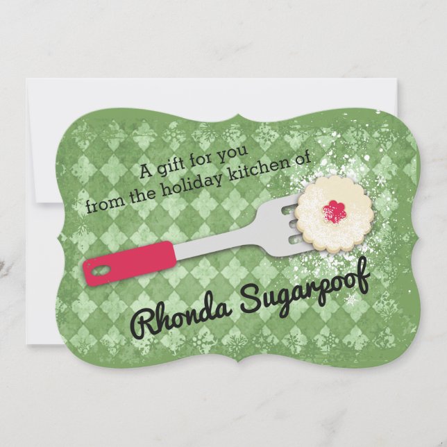 Christmas cookie spatula powdered sugar baking holiday card (Front)