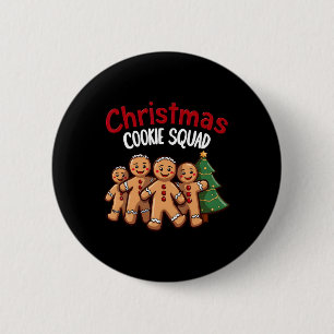 Christmas Cookie Squad Festive Gingerbread Holiday Button