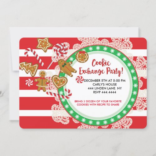 Christmas Cookie Swap Exchange Party Invitation