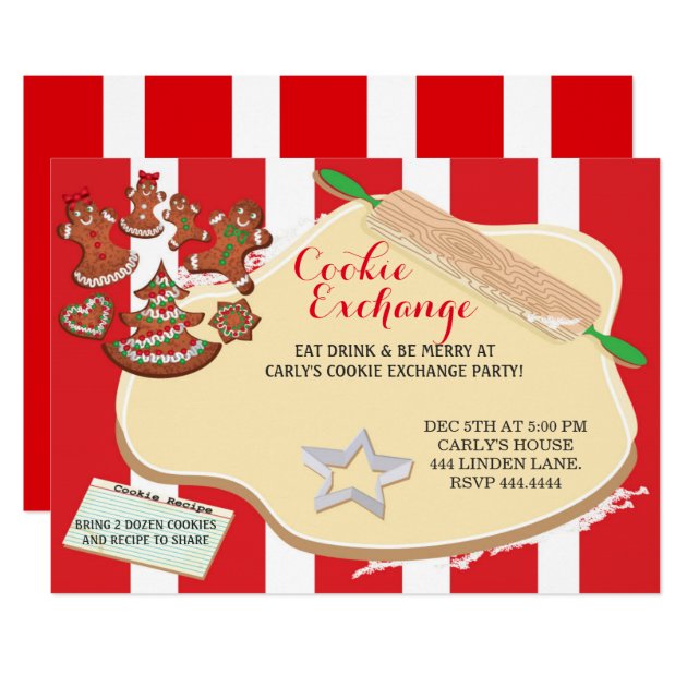 Christmas Cookie Swap Exchange Party Invitations