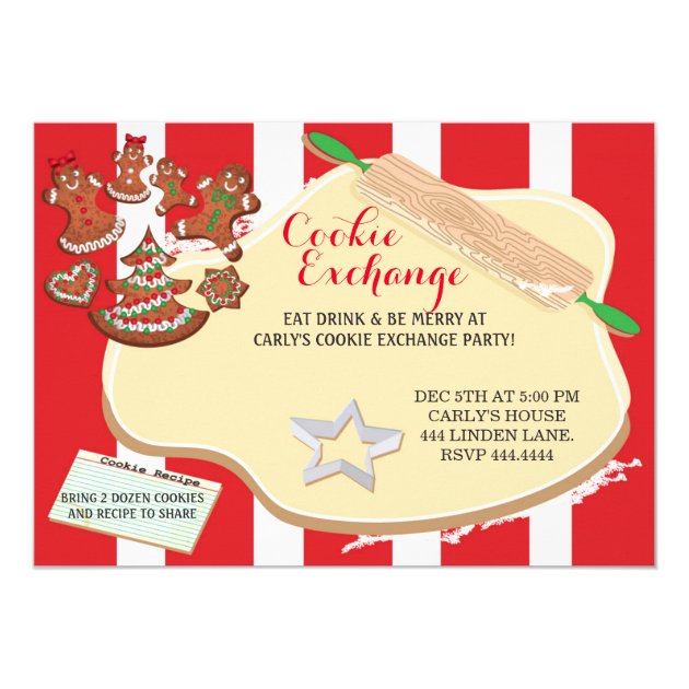 Christmas Cookie Swap Exchange Party Invitations