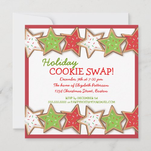 Christmas Cookie Swap Holiday Invitation