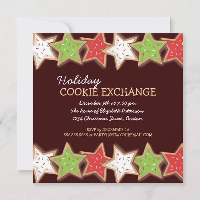 Christmas Cookie Swap Holiday Invitation (Front)