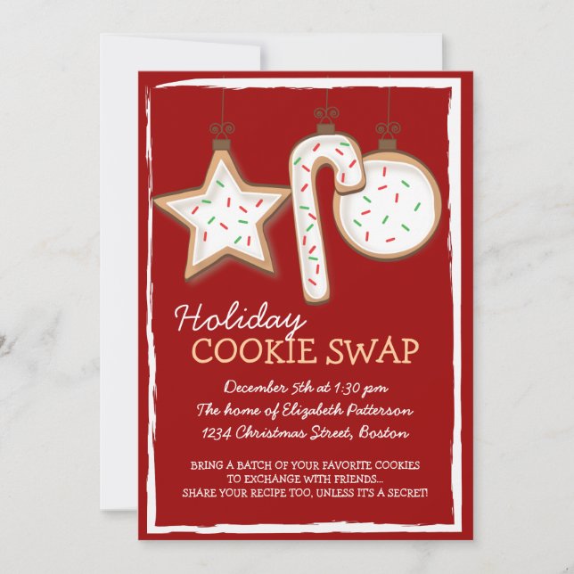 Christmas Cookie Swap Holiday Invitation (Front)