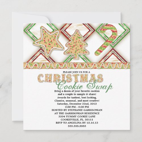 Christmas Cookie Swap Holiday Party Invitation
