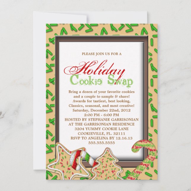 Christmas Cookie Swap Holiday Party Invitation (Front)