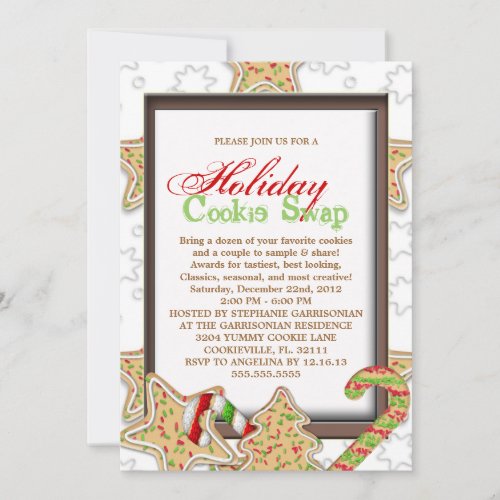 Christmas Cookie Swap Holiday Party Invitation