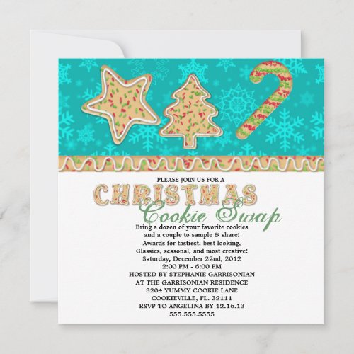 Christmas Cookie Swap Holiday Party Invitation