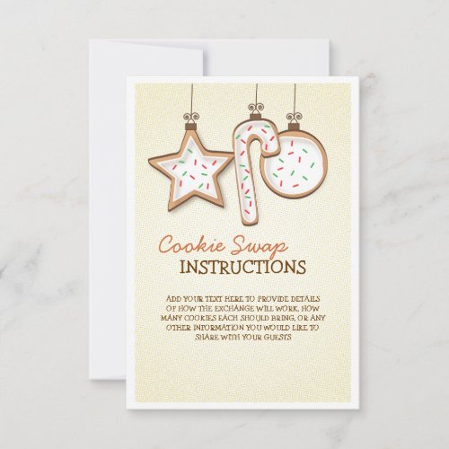 Christmas Cookie Swap Instruction Card