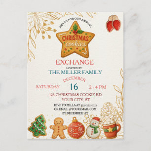 Christmas Cookie Swap Invitation – Holiday Baking Postcard