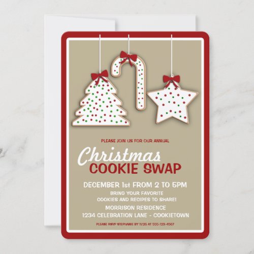 Christmas Cookie Swap nuetral Party Invitation