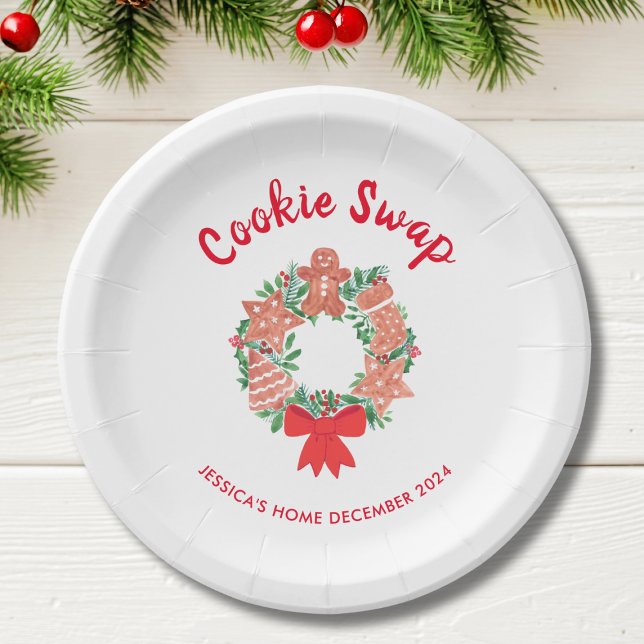 Christmas Cookie Swap Paper Plates (Creator Uploaded)