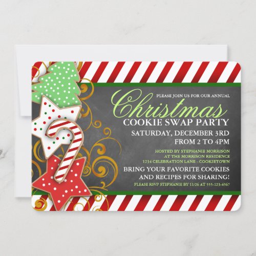 Christmas Cookie Swap Party Invitation