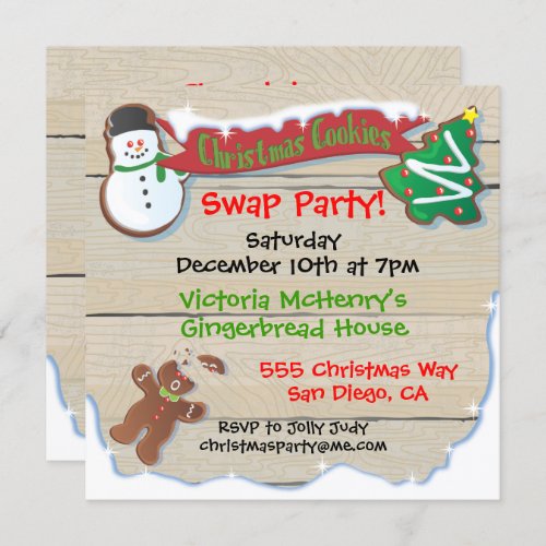 Christmas Cookie Swap Party Invitation