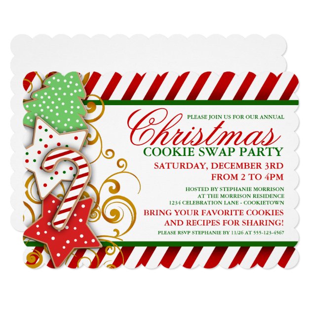 Christmas Cookie Swap Party Invitation