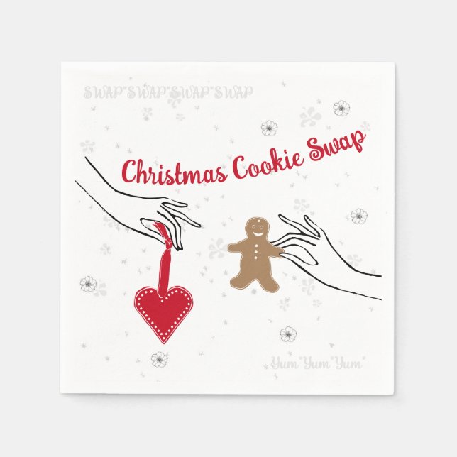 Christmas Cookie Swap Party Napkins (Front)