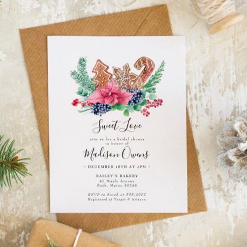 Christmas Cookie Sweet Love Holiday Bridal Shower Invitation