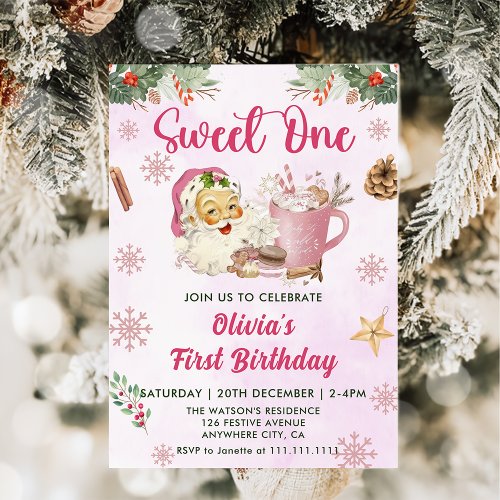 Christmas Cookie Sweet One 1st Birthday Party  Invitation