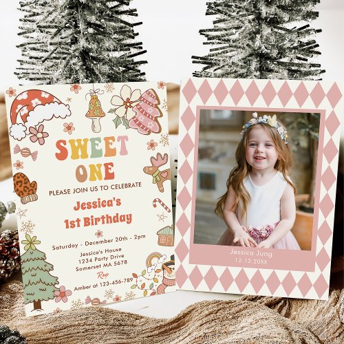 Christmas Cookie Sweet One 1st Birthday Party Invitation