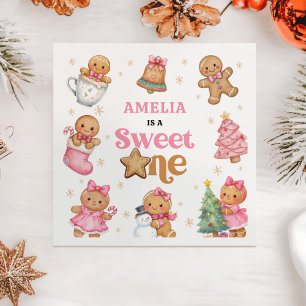 Christmas Cookie Sweet One 1st Birthday Party Napkins