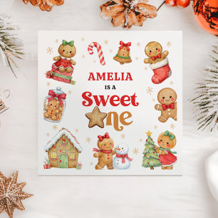Christmas Cookie Sweet One 1st Birthday Party Napkins