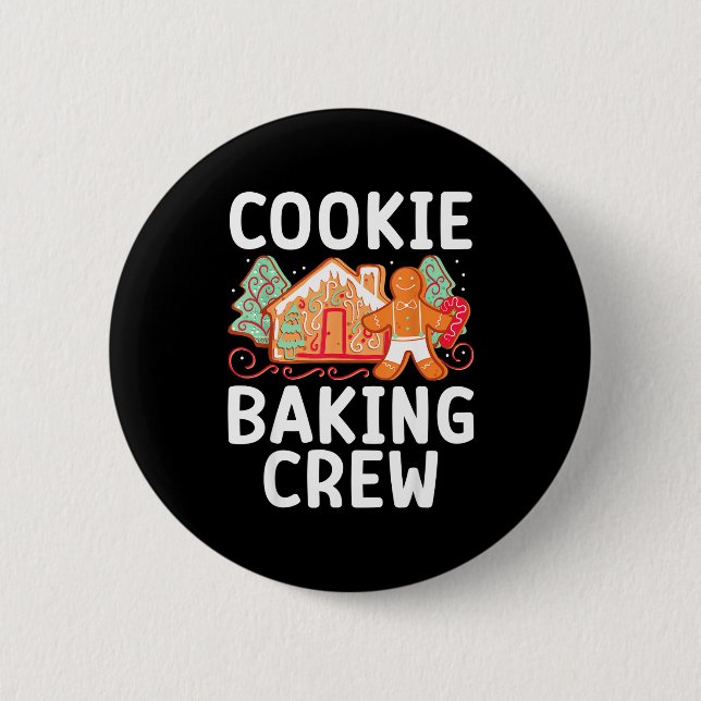 Christmas Cookie Taster Cookie Baking Crew Gingerb Button (Front)
