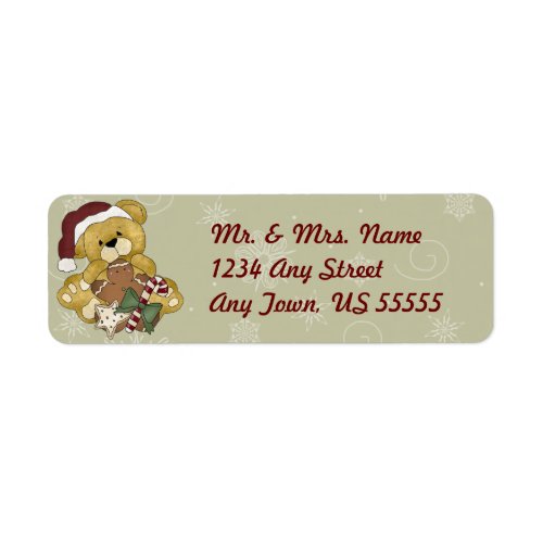 Christmas Cookie Teddy Address Labels