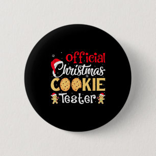 Christmas Cookie Tester Funny Baking Crew Xmas Button