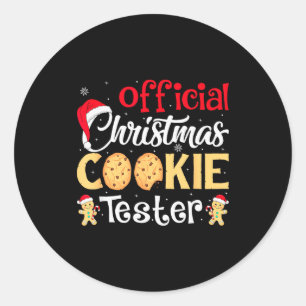 Christmas Cookie Tester Funny Baking Crew Xmas Classic Round Sticker