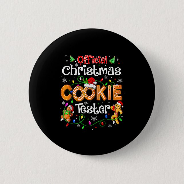 Christmas Cookie Tester Taster Baking Crew Toddle  Button (Front)