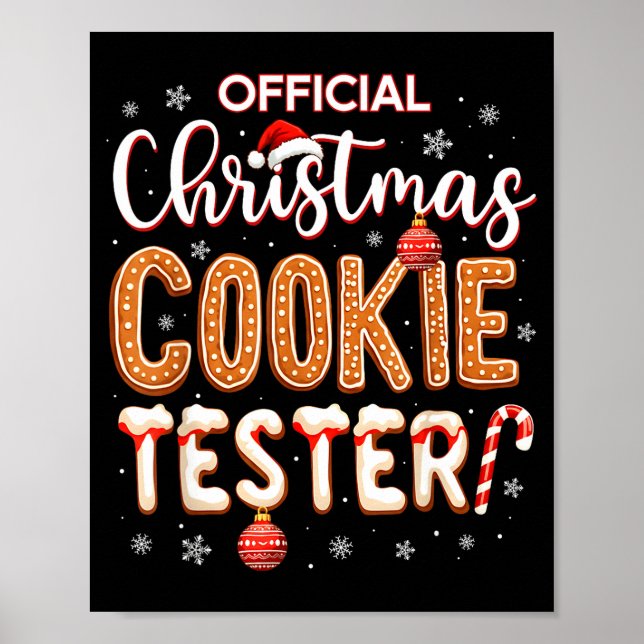 Christmas Cookie Tester Taster Baking Crew Toddle  Poster (Front)