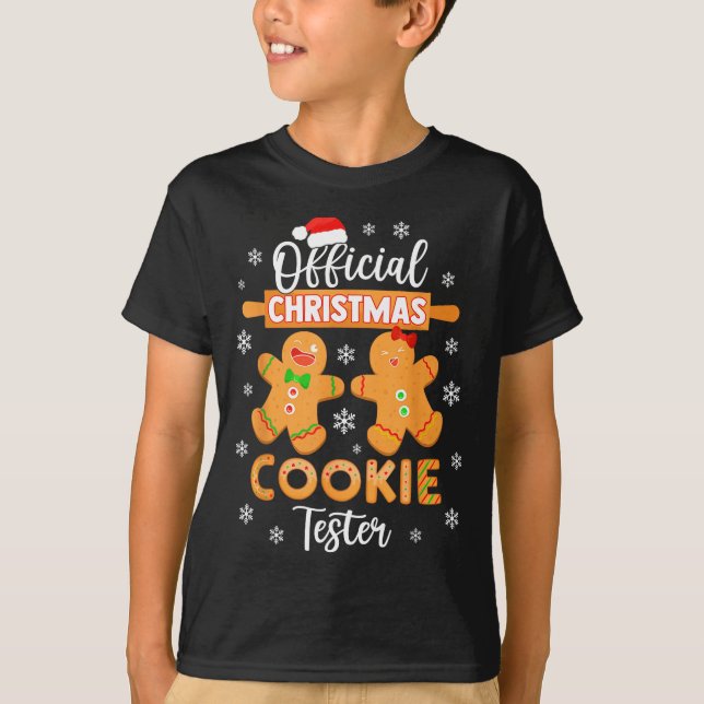 Christmas Cookie Tester Taster Baking Crew Toddle  T-Shirt (Front)