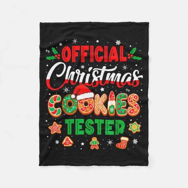 Christmas Cookie Tester Taster Baking Crew Toddler Fleece Blanket (Front)