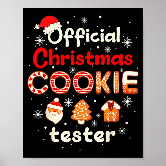 Christmas Cookie Tester Taster Baking Crew Toddler Poster (Front)