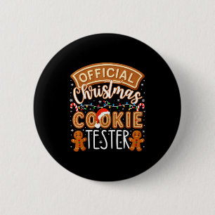 Christmas Cookie Tester Taster Funny Family Baking Button