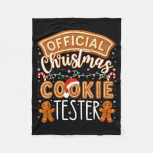 Christmas Cookie Tester Taster Funny Family Baking Fleece Blanket
