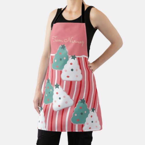 Christmas Cookie Tree Baking Team Name Peppermint  Apron