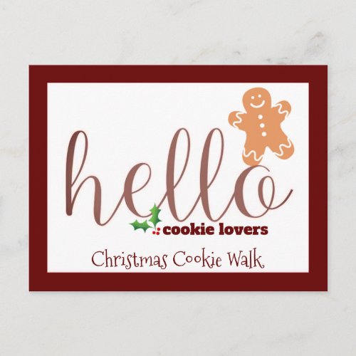 Christmas Cookie Walk Invitation Postcard