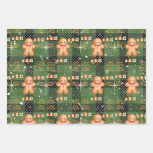 Christmas cookie wrapping paper sheets