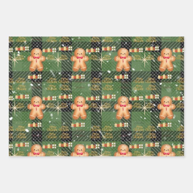 Christmas cookie wrapping paper sheets (Front)